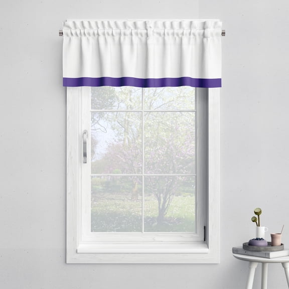 Bacati - Rod Pocket Window Valance Mix N Match Band Purple