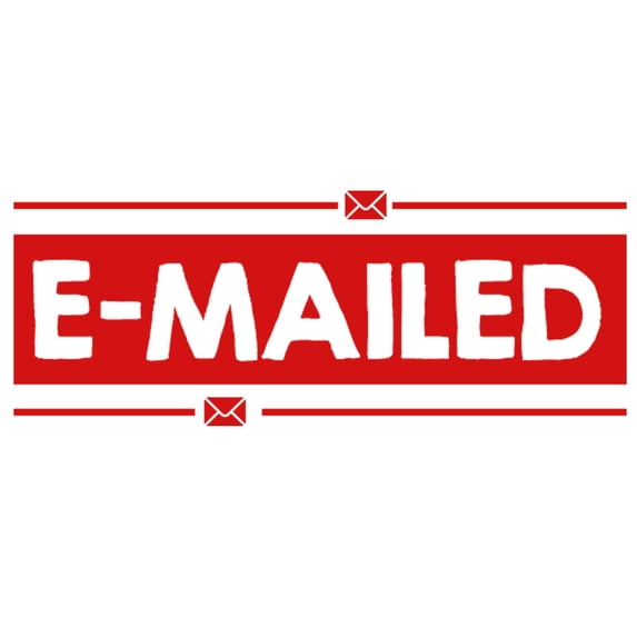 Printtoo E-Mailed Self Inking Rubber Stamp Pre-Inked Office Stamp- Home Office Business Stationery, 47 x 20 mm Red