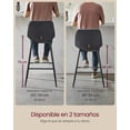 thumbnail image 5 of VASAGLE Juego de 2 Taburetes de Bar, Sillas de Cocina, Respaldo Ergonómico, Tapicería de PU, Patas de Metal con Pies Ajustables, 62 cm de Altura, Montaje Fácil, Negro Tinta, 5 of 5