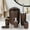 Coffee, variant on BadyminCSL Household Items on Clearance under $10 6 Piece Bathroom Accessory Set with Soap Dispenser Pump, Toothbrush Holder, Toilet Brush, Trash Can,Tumbler and Soap Dish