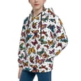 thumbnail image 2 of Fotbe Cute Butterfly Pattern Youth Pullover Hooded Sweatshirt, Boys Hoodie, Kangaroo Pocket Hoodie for Kids Girls -Large, 2 of 6