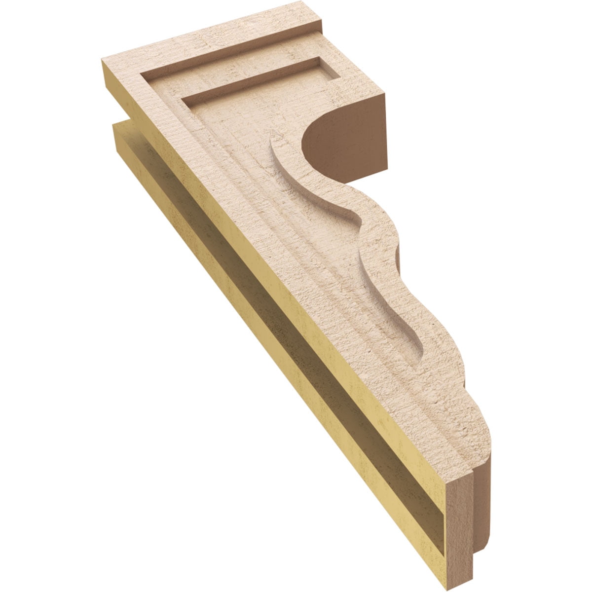 5"W x 10"D x 30"H Thin Highland Rough Cedar Woodgrain TimberThane Corbel, Primed Tan