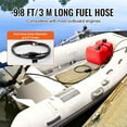 thumbnail image 3 of Marine Fuel Tank, 3.17 Gallon/12L, Portable Boat Fuel Gas Tank for Outboard Engine Boats, Plastic Outboard Marine Boat Fuel Tank with Hose, Easy to Carry for Yacht, Fishing Boat, Deck Boat, Red, 3 of 11
