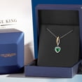 thumbnail image 5 of Gem Stone King 925 Silver and 10K Yellow Gold Emerald Green Zirconia Pendant Necklace for Women | 0.74 Cttw | Gemstone Birthstone | Heart Shape 6MM | With 18 inch Chain, 5 of 6