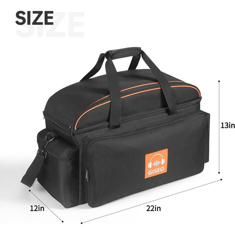 AYAOQIANG DJ Cable File Bag with Detachable Padded Bottom and Dividers  Travel Gig Bag for Professional DJ Gear Musical Instrument and Accessories
