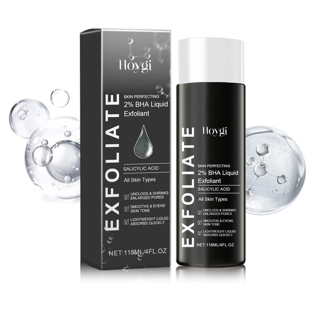 ZHAOCHENG Exfoliante perfeccionador de la piel con 2 % de BHA, ácido salicílico orgánico, limpiador y exfoliante de poros con extracto de hoja de camelia