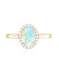 thumbnail image 5 of Rosec Jewels 1.50 CT Ethiopian Opal and Diamond Halo Engagement Ring, 6X8 MM Oval Cut Ethiopian Opal Engagement Ring, October Birthstone Ring, 18K Yellow Gold, US 4.00, 5 of 10