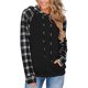 thumbnail image 2 of Sudaderas con Capucha a Cuadros de Manga Larga para Mujer Tops Deportivos Informales elásticos y amigables con la Piel con Bolsillo para Ir de Compras Trabajo en casa Blanco XXL, 2 of 6