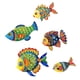 thumbnail image 2 of Juego de 5 piezas de decoración de peces de madera, náutico costero, decoración colgante para baño con temática náutica., 2 of 9