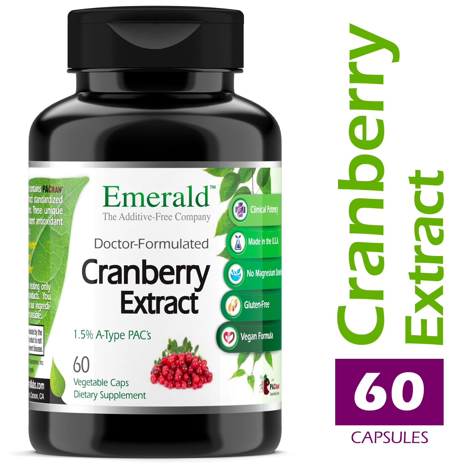 Emerald Labs Cranberry Extract Supports Urinary Tract Health, Stomach