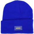 thumbnail image 1 of Gorro unisex con 5 LED para exteriores, gorro con linterna manos libres para otoño e invierno (azul real), 1 of 2