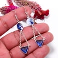 thumbnail image 4 of Iolite Gemstone 925 Sterling Silver Handmade Earring 2.54" E267, 4 of 4