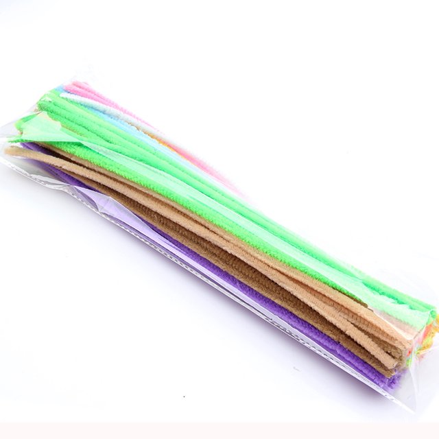Tira de lana en bolsa OPP de 10 colores mezclados, raíz de lana, palo retorcido, arte DIY, materiales hechos a mano para niños de jardín de infantes