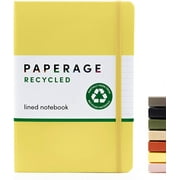 PAPERAGE Recycled Lined Journal, (Yellow), 160 Pages, Hardcover, 5.7” x 8”
