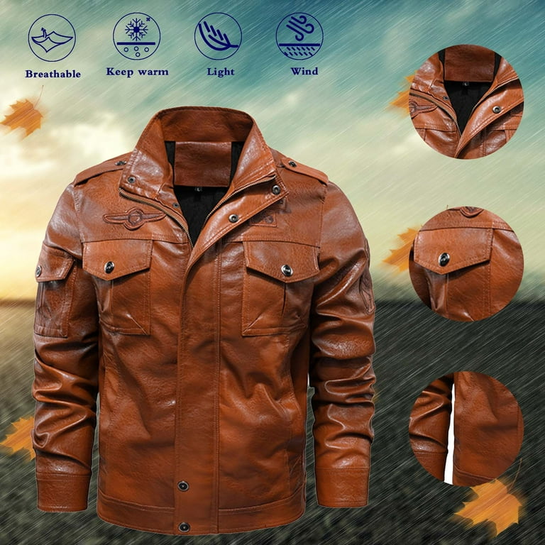 Kingsize Men's Big & Tall Leather Aviator Jacket