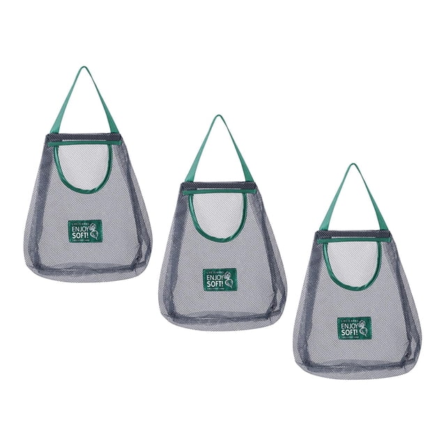 3 Pcs Storag Mesh Bag Breathable Wall Hanging for Vegetables Fruits Kitchen