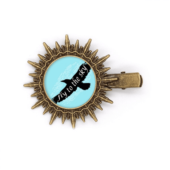 Black Animal Eagle Outline Natural Hairpin Sun Headwear Retro Metal Clips Pin