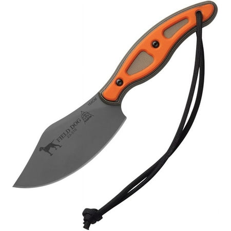 TOPS FDOG-01 Field Dog 3.88 Stonewash Blade Orange Handle Fixed Knife