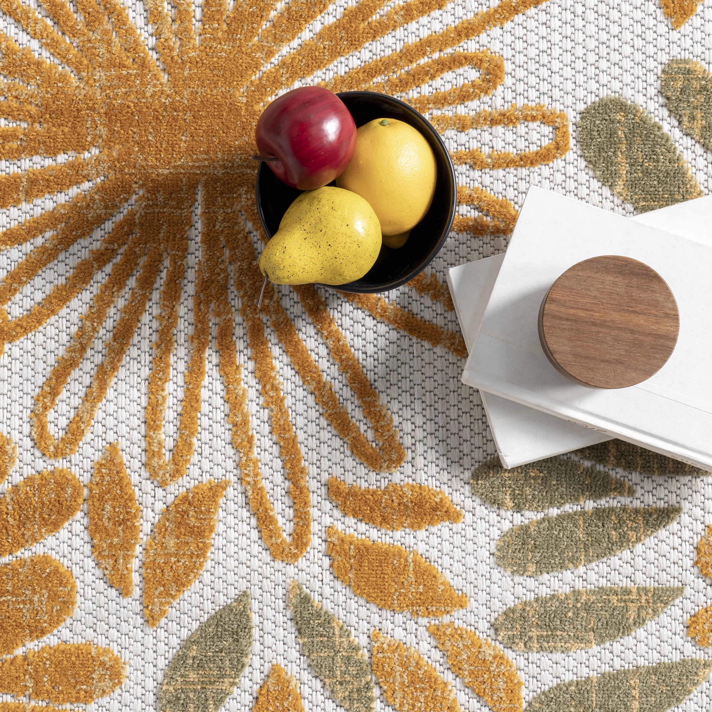 nuLOOM Monique Floral Indoor/Outdoor Orange 5' x 8' Modern Area Rug