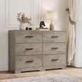 thumbnail image 1 of Commode Double à 6 Tiroirs, Commode avec 6 Tiroirs de Rangement, Commode en Bois pour Chambre, Salon, Maison, Bureau, 1 of 7