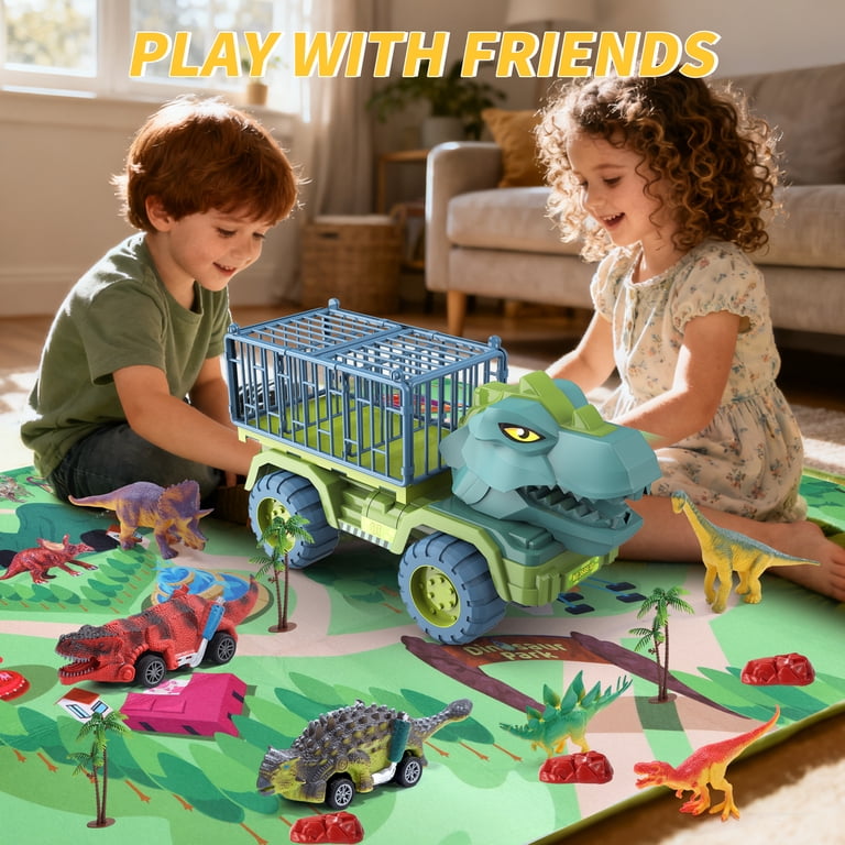 JoyStone Dinosaur Transport Truck Playset with Playmat photo 7