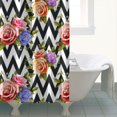 thumbnail image 5 of Floral Shower Curtain Watercolor Botanical Bathroom Decor Rustic Flower Design Fabric Bath Curtain for Tub Country Style Home Accessories with Hooks，84x72in(210x180cm), 5 of 5