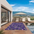 thumbnail image 3 of Purple Pink Wildflowers Outdoor Rug for Patio/Deck/Porch, Non-Slip Large Area Rug 4 x 6 Ft, Pastoral Botanical Leaves Indoor Outdoor Rugs Washable Area Rugs, Reversible Camping Rug Carpet Runner, 3 of 8