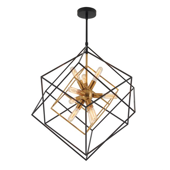 Artika Imperium Modern Mid-Century Chandelier, Black and Gold