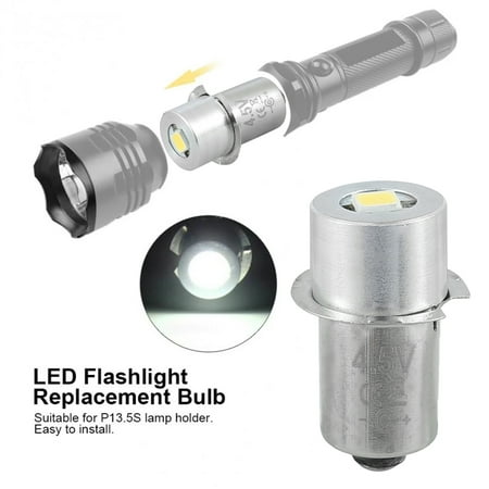 

Ghopy 1W P13.5S Bulb ，3V/4.5V/6V Flashlight Bulb 200LM 6000K Cold White Light LED Torch Bulb for Flashlight Torchlight Work Light with P13.5S Holder