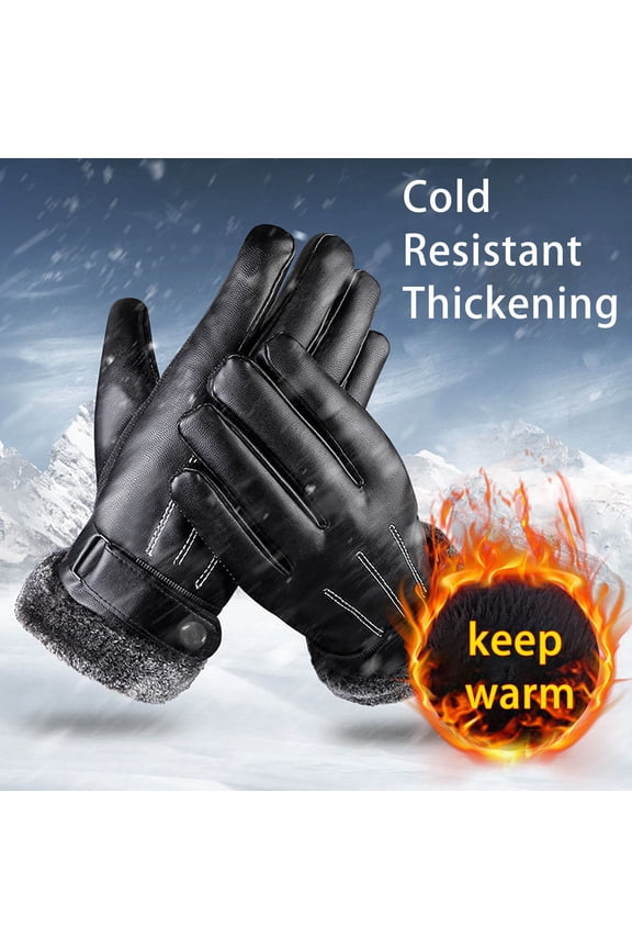 Men's Winter Riding Gloves with Split Fingers - Thickened Windproof Warm Gloves for Outdoor Sports - Ideal for Biking, Skiing, and Cold Weather Activities