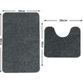 thumbnail image 3 of Bath Mat Sets 2 Piece Washable Microfiber New Point Plastic Non-slip Bottom Bath Rug For Toilet, Bathroom (Grey, 50x80cm+50x40cm), 3 of 8