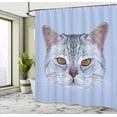thumbnail image 5 of Ambesonne Cat Shower Curtain, Scottish Hipster Kitty Pet, 69"Wx75"L, Pale Blue Pale Grey, 5 of 5