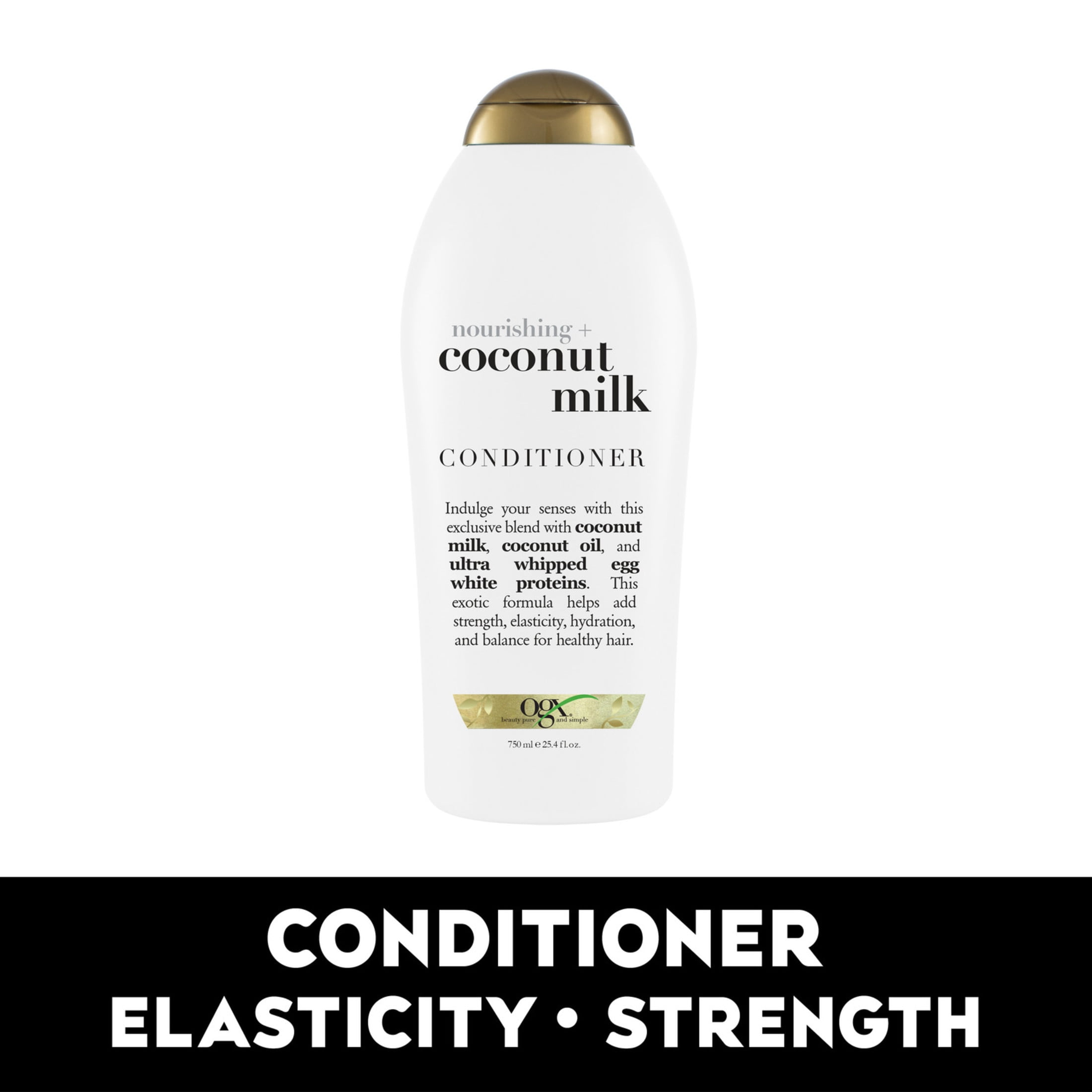 OGX Nourishing + Coconut Milk Moisturizing Daily Shampoo and Conditioner Set with Egg White Protein, 25.4 fl oz