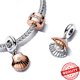 thumbnail image 2 of Romantic Rose Gold Two Color Heart Padlock Key to Happiness Double Charm Fit Original 925 Sterling Silver Bracelet Jewelry Gift, 2 of 5