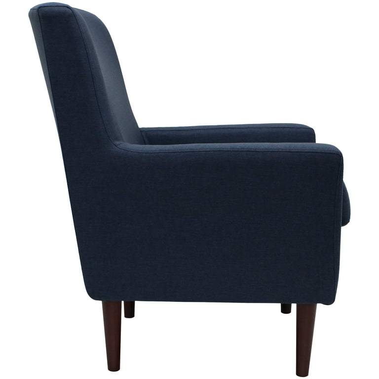 Free Shipping Mainstays Kinley Lounge Arm Chair Navy Polyester Fabric Walmart