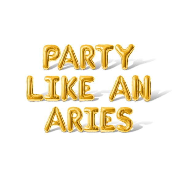 Letter Balloons - PARTY LIKE AN ARIES 16" Inch Alphabet Letters Foil Mylar Balloon Birthday Party Banner (Gold)