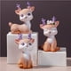 thumbnail image 2 of Inteprter Estatua de ciervo, adornos de cervatillo, adornos pequeños de animales bonitos para coche, hogar, cumpleaños, adornos de pastel de Navidad Almacenamiento y organización del hogar Inteprter HA022905-00, 2 of 6