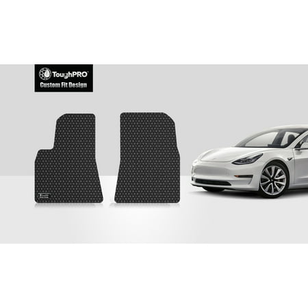 Toughpro Tesla Model S Full Set With Trunk Frunk Mats All Weather Heavy Duty Black Rubber 2018 All Model S
