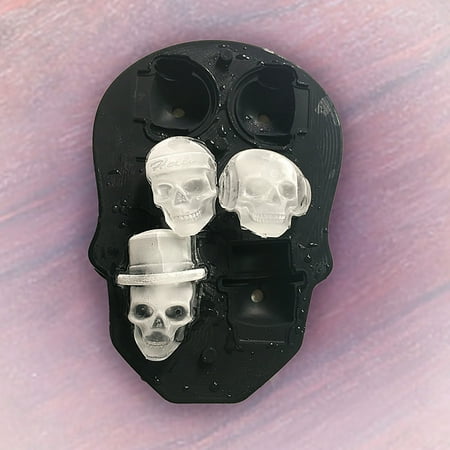 

WSBDENLK Kitchen Clearance 3D 6 Hole Skull Flexible Silicone Ice Cube/ Mold Tray To Make Six Giant Skulls Clearance and Rollback