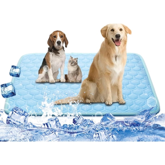 Pet Cooling Mat, Ice Silk Self-Cooling Pad for Dogs and Cats, Breathable Washable Summer Sleep Mat for Crate or Bed, Multiple Sizes