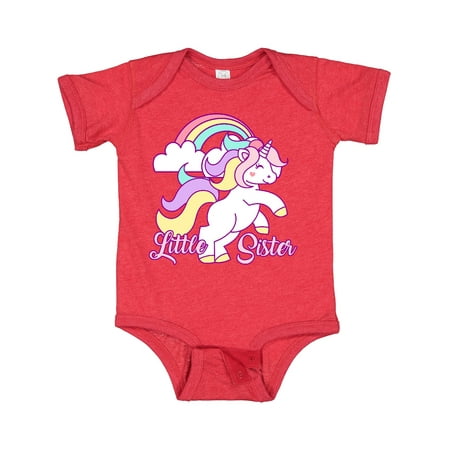 

Inktastic Little Sister Unicorn Gift Baby Girl Bodysuit