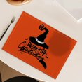 thumbnail image 1 of DGLQMYX (Liquidación) Mantel individual Feliz Halloween Cocina Mesa de comedor Boda Fiesta Cena navideña Mantel de poliéster naranja Negro Manteles individuales de granja Lavables con calor, 1 of 6