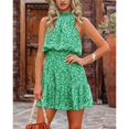 thumbnail image 2 of Women Halter Neck Romper Dress Sleeveless Spaghetti-Strap Ruffled and Flowy, 2 of 4