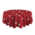 thumbnail image 5 of Red Christmas Deer Pattern Round Tablecloth 60"x60",Wrinkle Wipeable Table Cloth for Kitchen Dining Room Picnic Patio Party, 5 of 6
