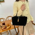 thumbnail image 2 of LHSHIDU Suede Bags for Women Fall Purse Shoulder Handbag Satchel Bag Brown Top-handle Bag, 2 of 6
