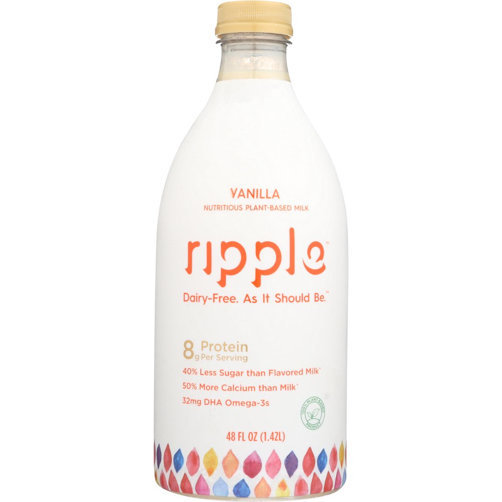 Ripple Vanilla Nutritious PlantBased Milk, 48 fl oz