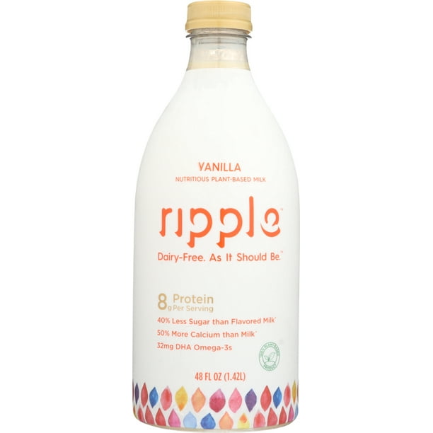 Ripple Vanilla Nutritious PlantBased Milk, 48 fl oz