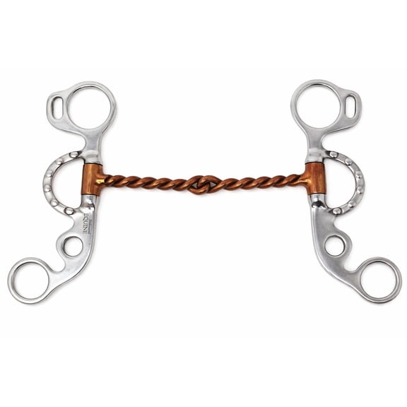 5" Short Shank Argentine Twisted Wire Copper Mouth Snaffle Studded Bit 35665B