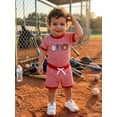 thumbnail image 4 of BemeyourBBs Baby Boys Girls Football Birthday Outfits 1st Years Old Birthday Clothes Short Sleeve Soccer Embroidery Striped Romper Top with Pockets Shorts 2Pcs Set Infant Baby Boy Girl Summer Clothes, 4 of 9
