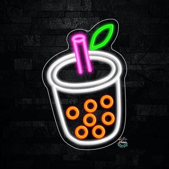 Boba Tea LED Neon Sign 11"L x 17"H #32081